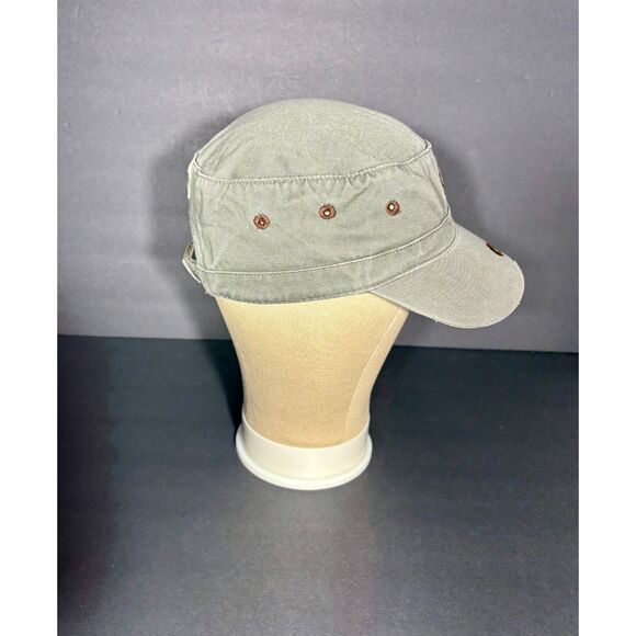 Olive Green Military‑Style Cotton Cadet Cap Adjustable One Size - Picture 4 of 5